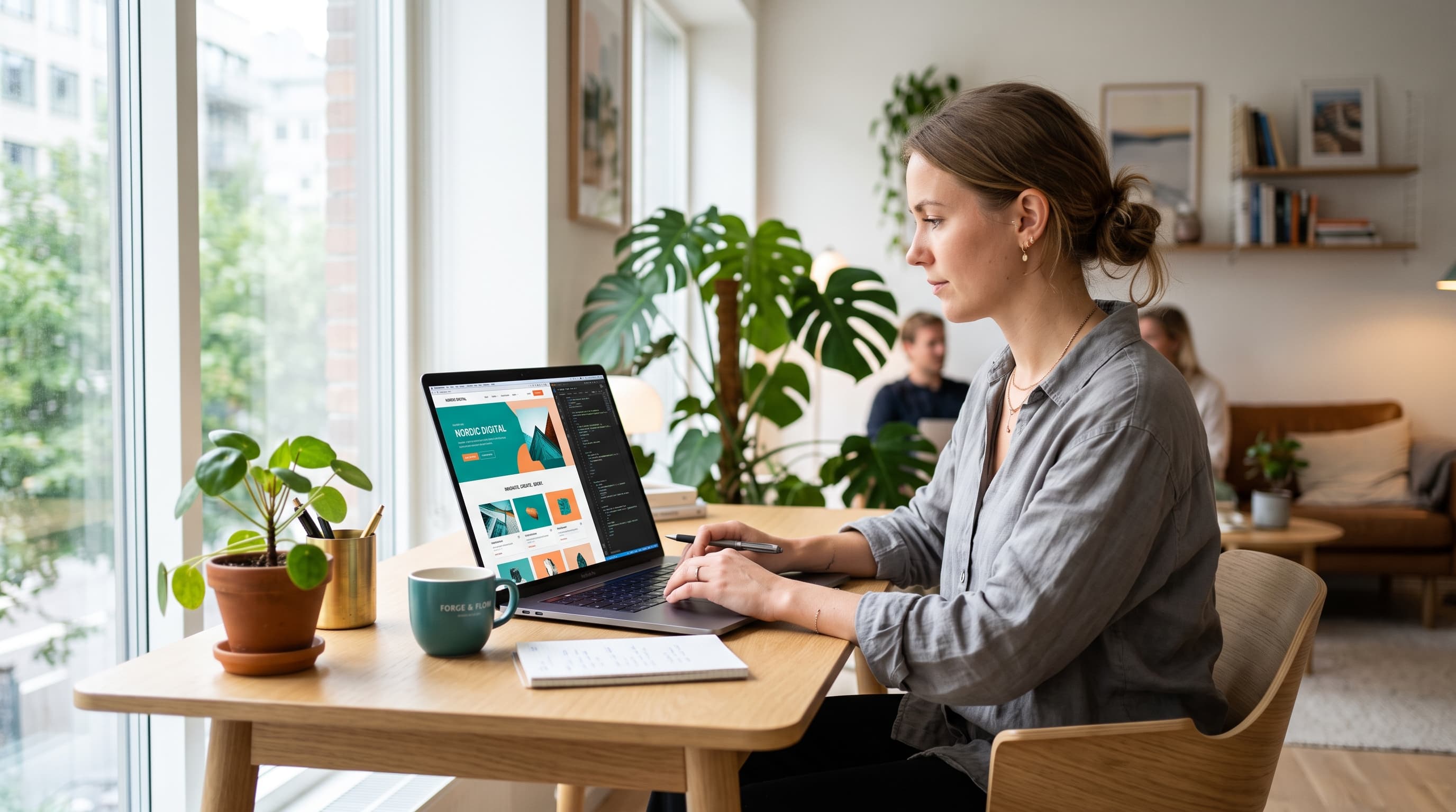 Laptop med en modern hemsida